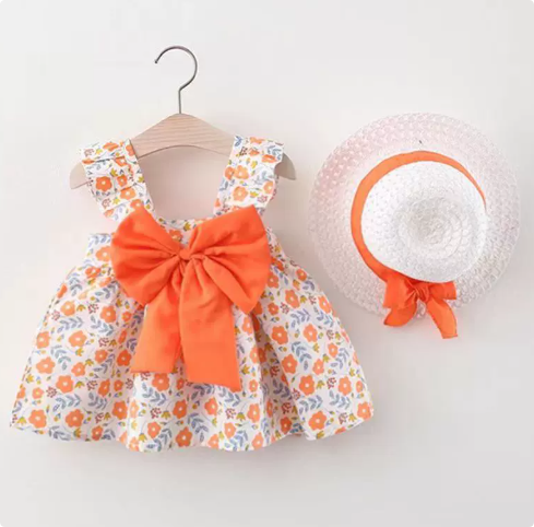 Mini Fashion™ – Douceur et été – Robe à fruits (avec chapeau de paille GRATUIT)