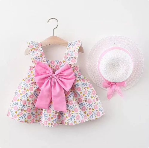 Mini Fashion™ – Douceur et été – Robe à fruits (avec chapeau de paille GRATUIT)