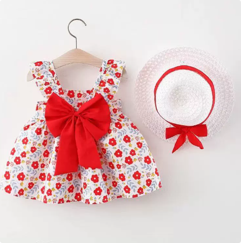 Mini Fashion™ – Douceur et été – Robe à fruits (avec chapeau de paille GRATUIT)