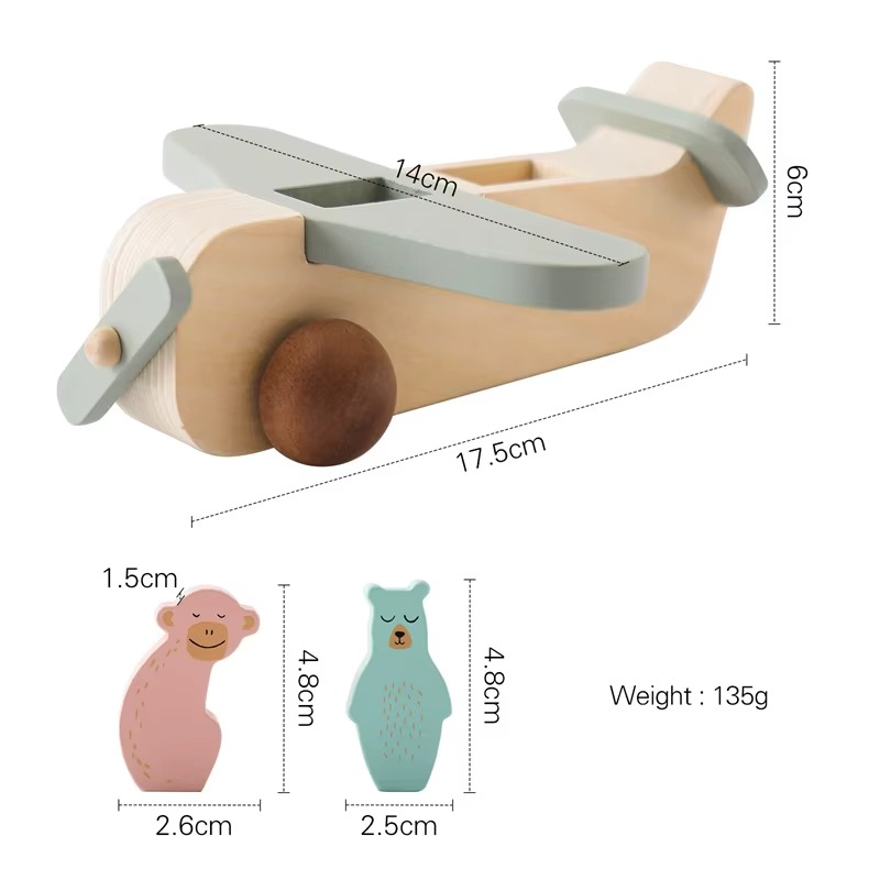 Woods™ - Promouvoir la créativité et la motricité - Jouet avion Montessori en bois