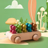 Pop & Roll – Motricité et fantaisie – Ensemble de voitures de poupées en bois