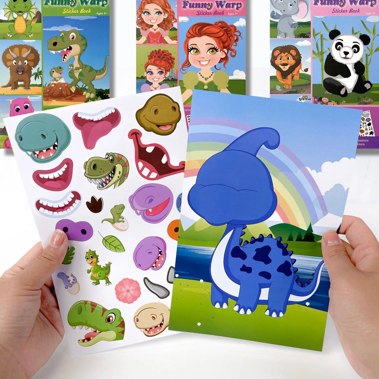 Funny Faces™ – Plaisir animal et plaisir collant – Livre d'autocollants réutilisables