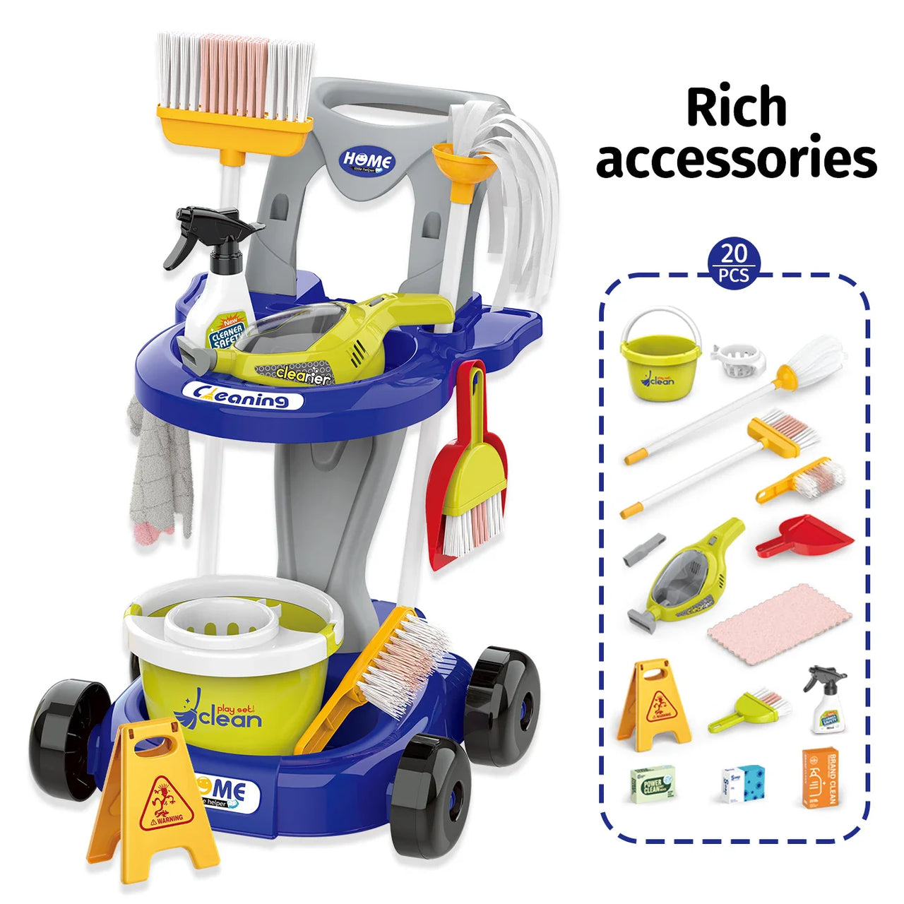 CleanPlay – Éducatif et amusant – Chariot de nettoyage jouet