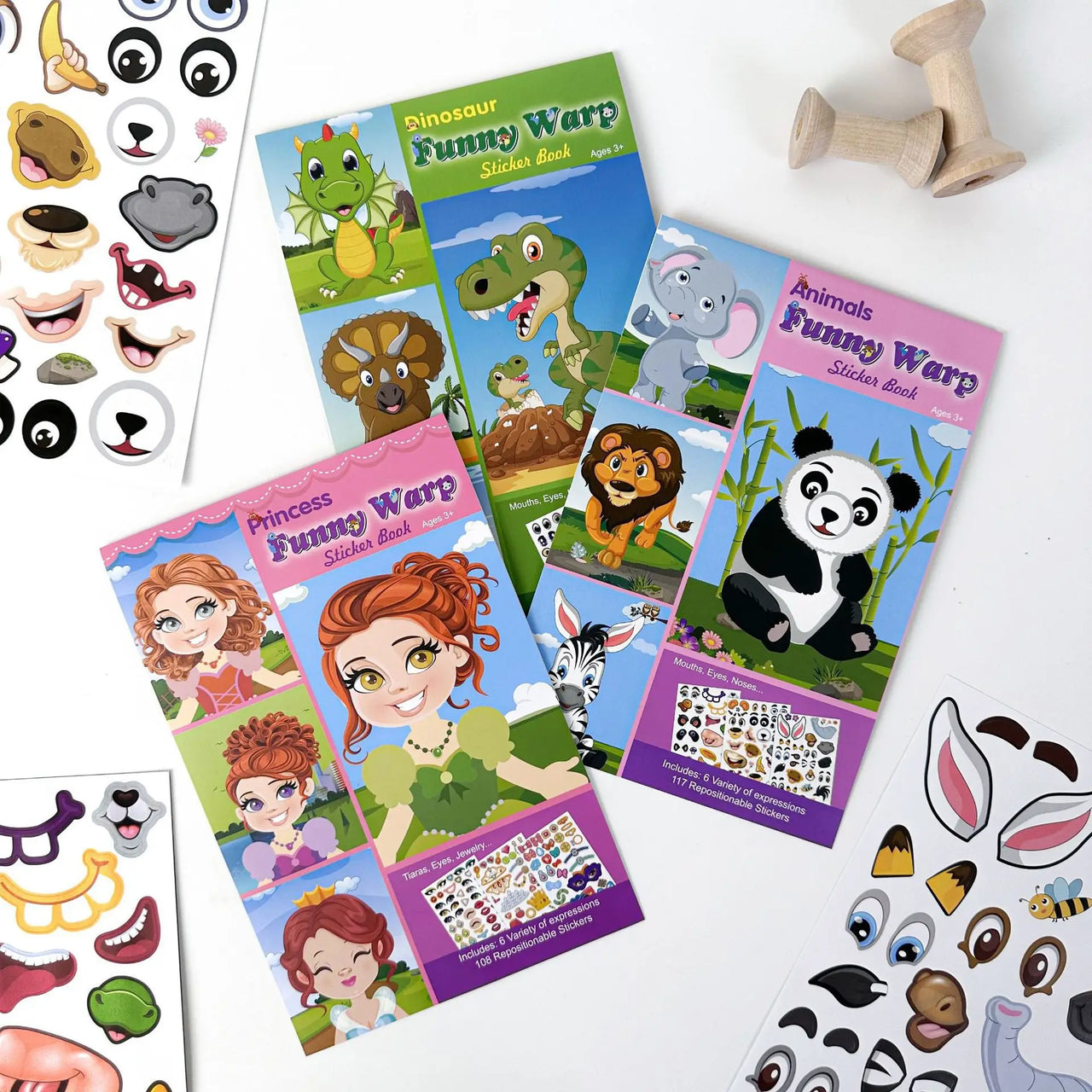 Funny Faces™ – Plaisir animal et plaisir collant – Livre d'autocollants réutilisables