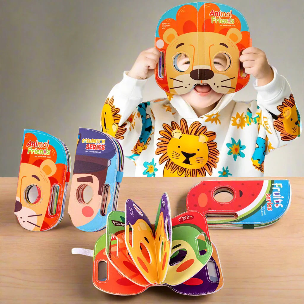 Mask Book™ – Bébé apprend ses premières impressions - Livre de masques en tissu