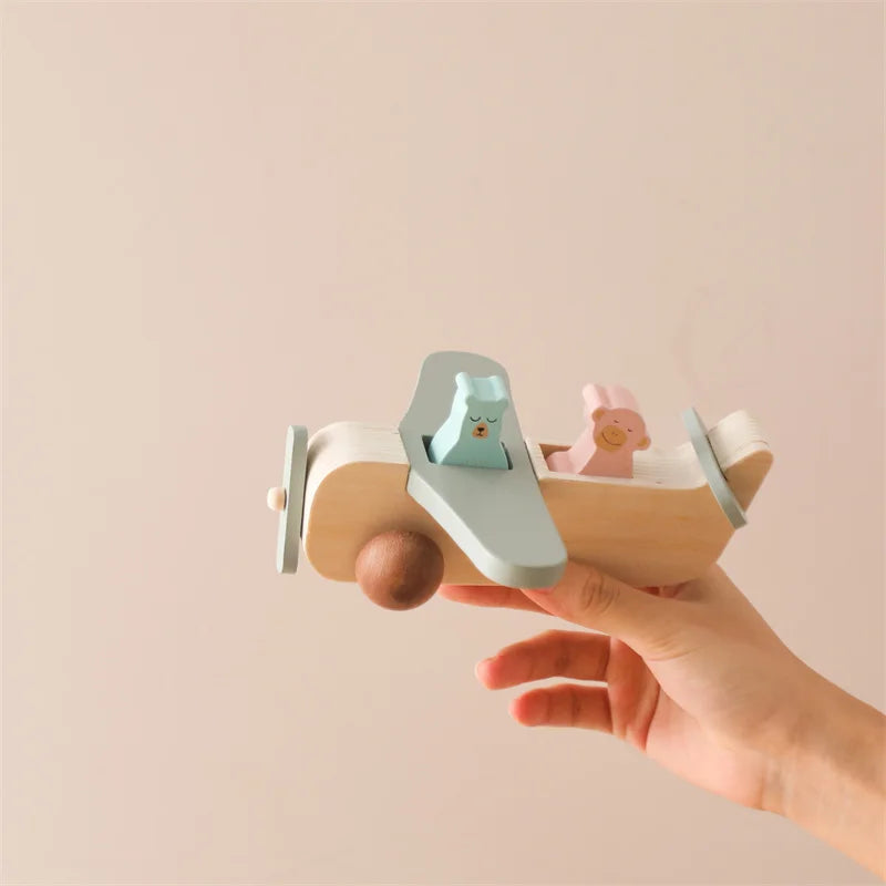 Woods™ - Promouvoir la créativité et la motricité - Jouet avion Montessori en bois