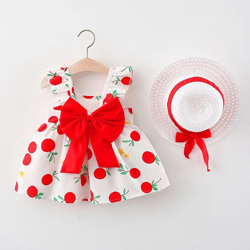 Mini Fashion™ – Douceur et été – Robe à fruits (avec chapeau de paille GRATUIT)
