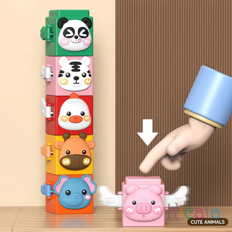 StackAnimals – Amusant et éducatif – Set de jeu empilable Animaux