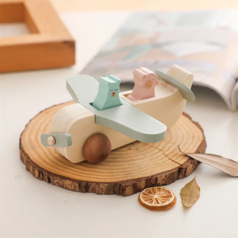 Woods™ - Promouvoir la créativité et la motricité - Jouet avion Montessori en bois