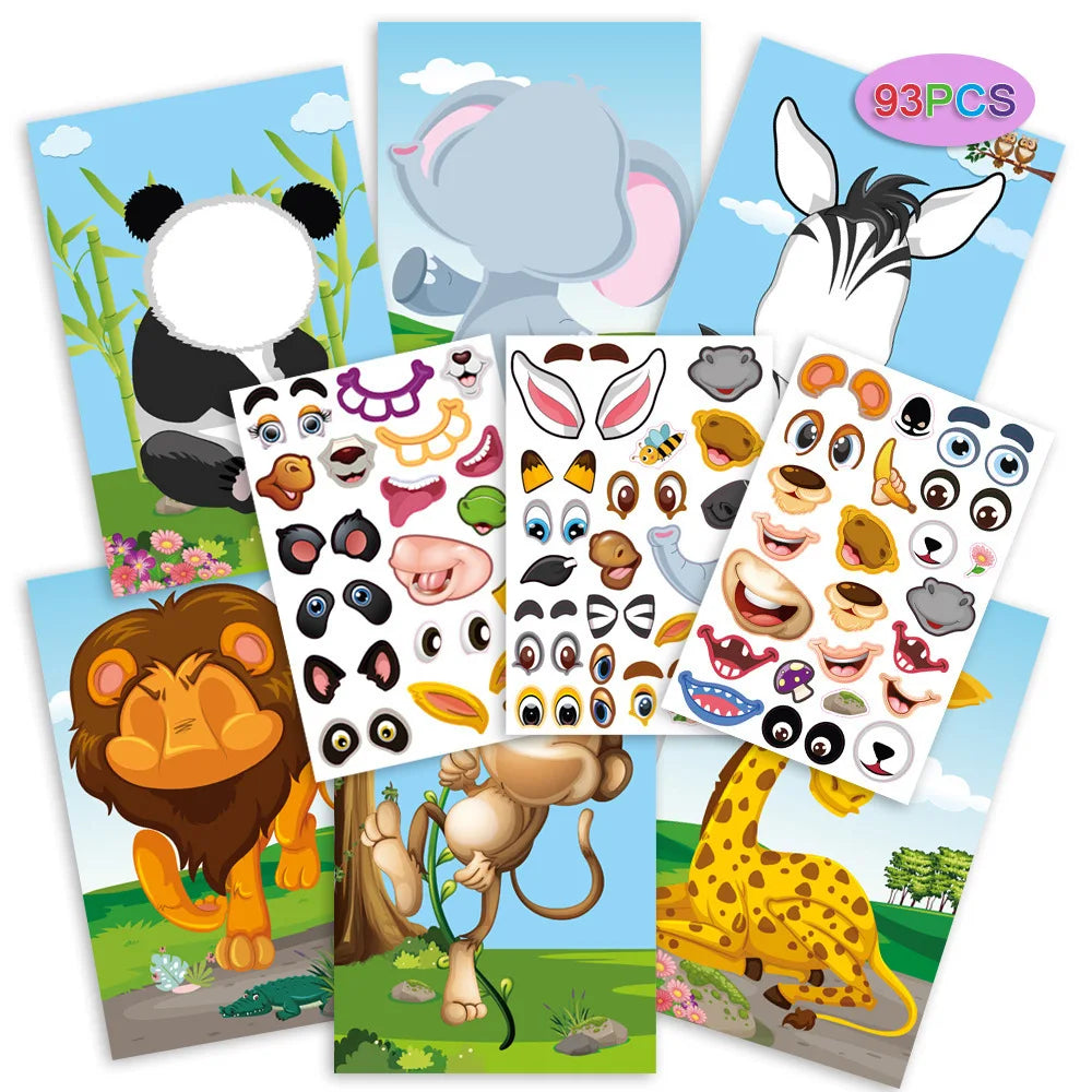 Funny Faces™ – Plaisir animal et plaisir collant – Livre d'autocollants réutilisables