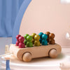 Pop & Roll – Motricité et fantaisie – Ensemble de voitures de poupées en bois