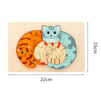 Thumbnail for Animal Puzzle™ – Découvrir et apprendre – Casse-tête en bois de dessins animés