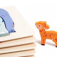 Thumbnail for Animal Puzzle™ – Découvrir et apprendre – Casse-tête en bois de dessins animés