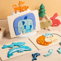 Thumbnail for Animal Puzzle™ – Découvrir et apprendre – Casse-tête en bois de dessins animés