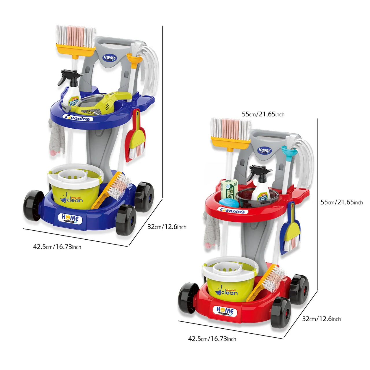 CleanPlay – Éducatif et amusant – Chariot de nettoyage jouet
