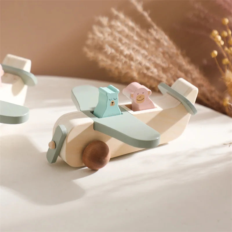 Woods™ - Promouvoir la créativité et la motricité - Jouet avion Montessori en bois