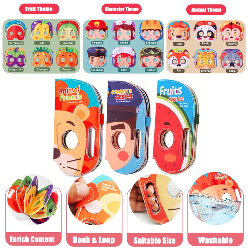 Mask Book™ – Bébé apprend ses premières impressions - Livre de masques en tissu