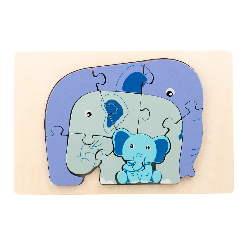 Animal Puzzle™ – Découvrir et apprendre – Casse-tête en bois de dessins animés