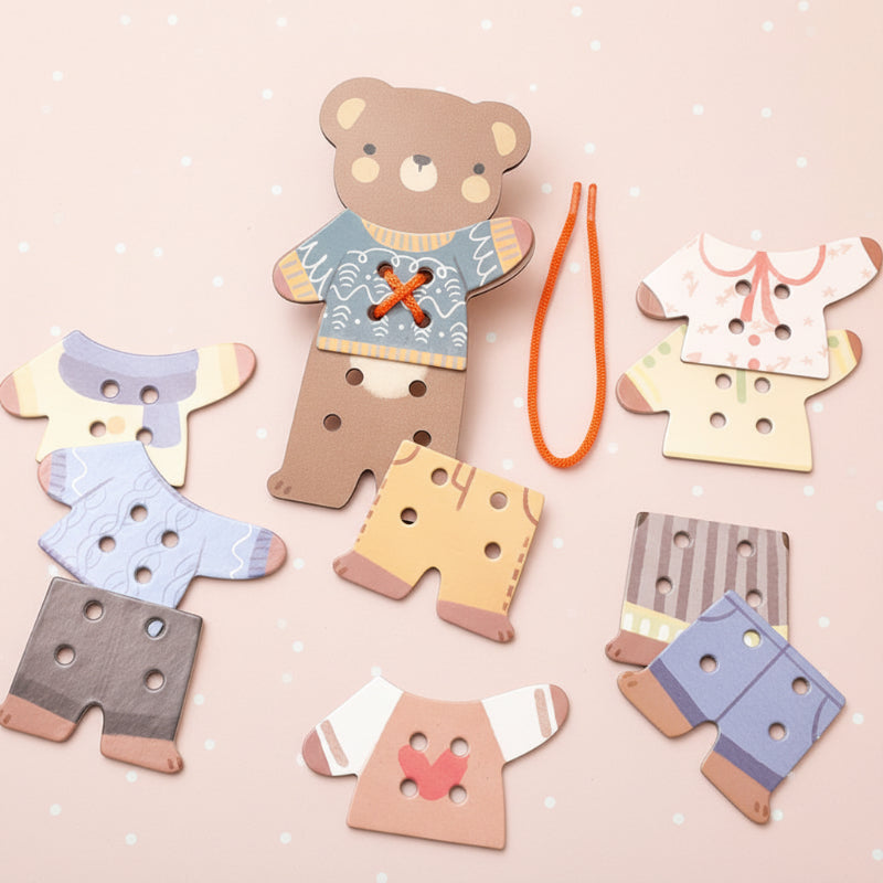 ThreadBear – Adorable et éducatif – Jouet à enfiler Montessori Ours