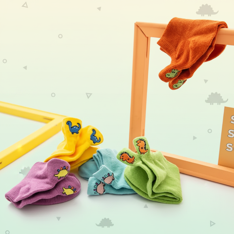 PlayfulToes – Colorées et douces – Chaussettes courtes pour enfants (lot de 5)