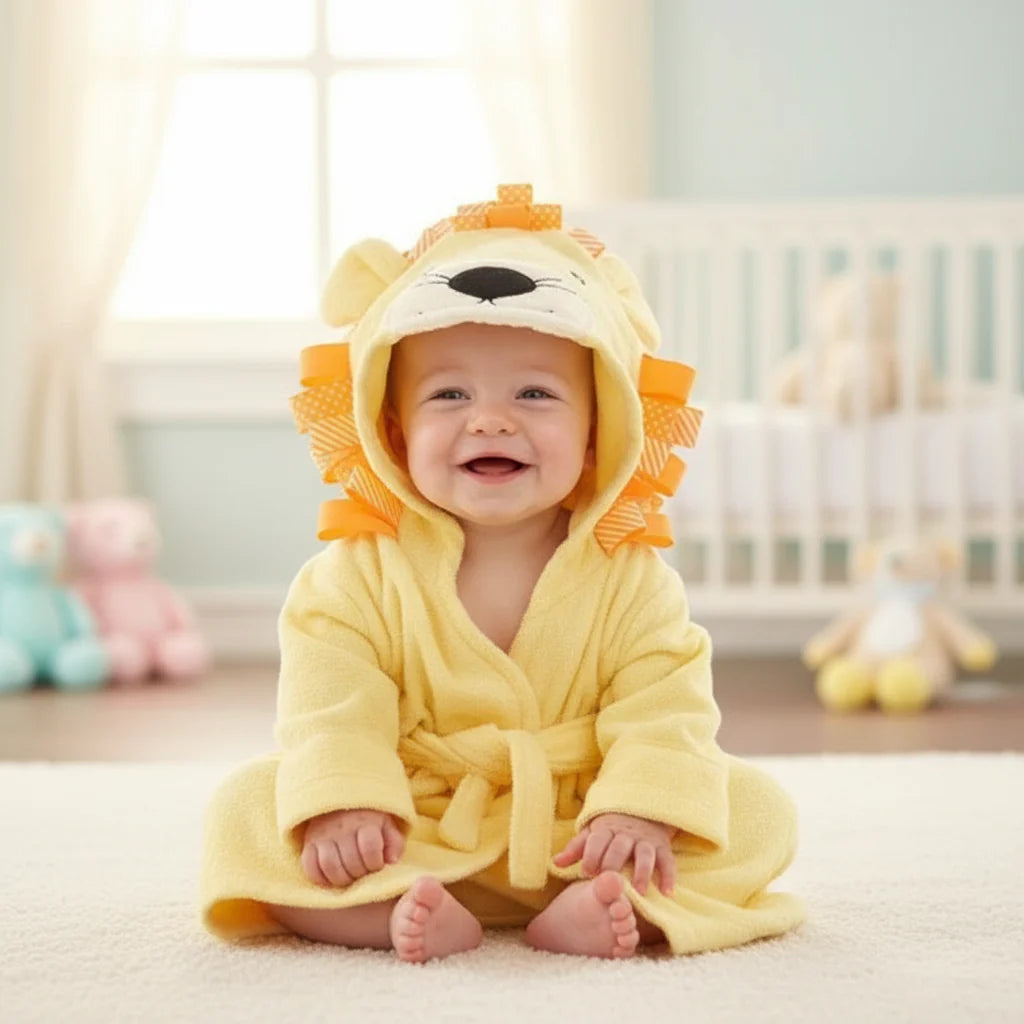 CozyNest – Doux et absorbant – Peignoir avec motif animalier