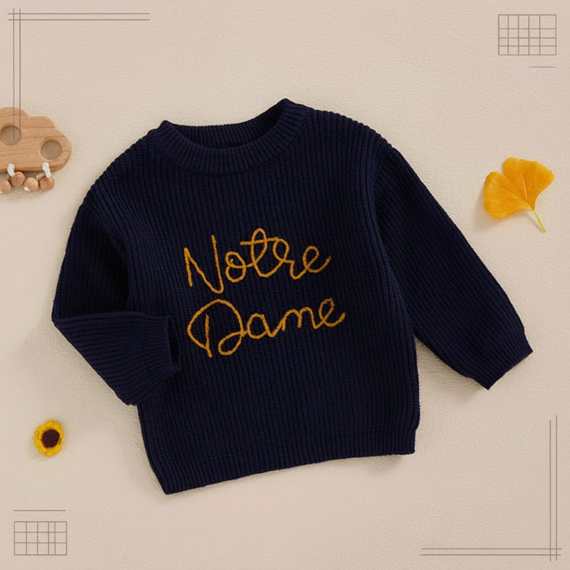 WarmWeave – Confortable et ludique – Pull « Notre Dame »