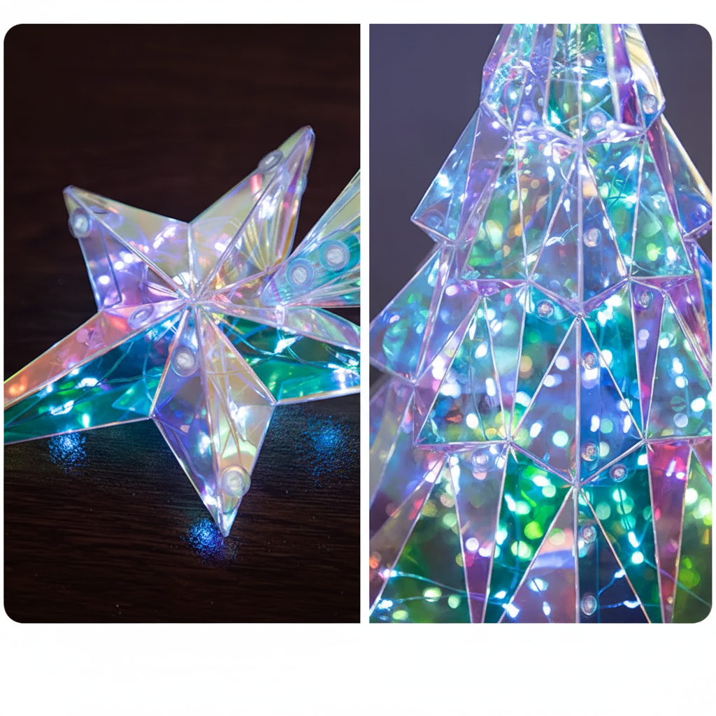 CrystalGlow – Festif et chaleureux – Sapin de Noël décoratif à LED
