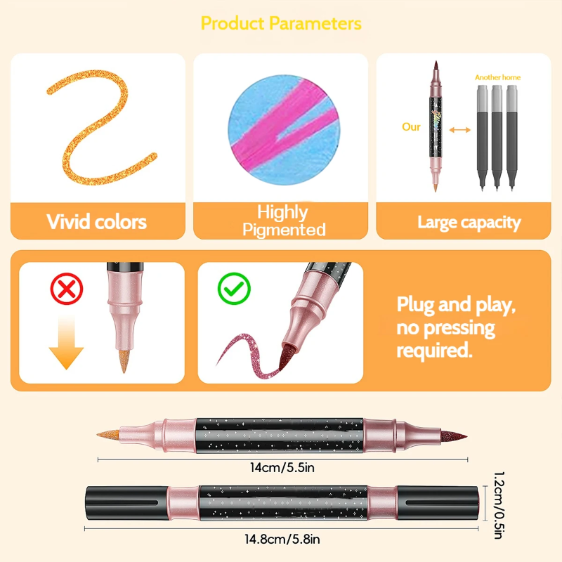 ArtShine – Coloré et pétillant – Coffret de feutres pailletés et lumineux double face
