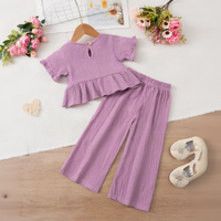 Thumbnail for SoftCharm – Élégant et confortable – Ensemble pour fille avec haut à volants et pantalon long