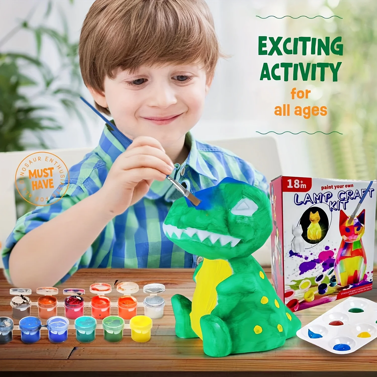 MiniCrafters – Créativité et apprentissage – Kit de peinture « Lampe DIY Animaux »