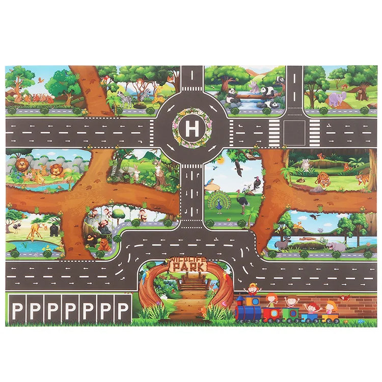 Car Adventure Magic City Playmat™ - Tapis de Jeu Ville et Circulation !