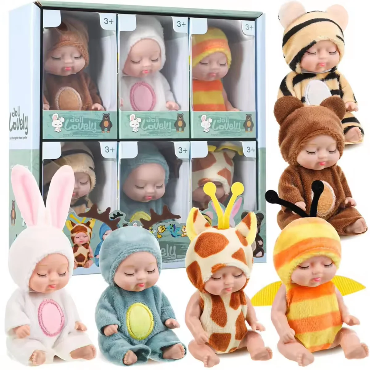 LittleDolly – Mignon et douillet – Une poupée habillée d'un costume d'animal rigolo