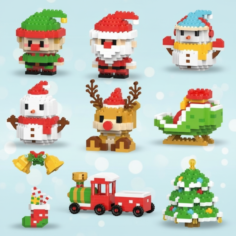 HolidayBlocks – Joyeux et décoratif – Mini-briques de Noël
