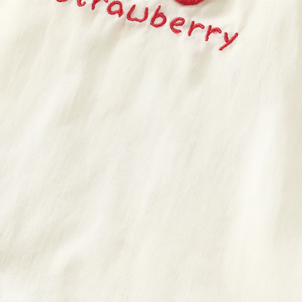 BerryBloom – Mignon et confortable – Robe pour fille avec un patch représentant une fraise et un lapin