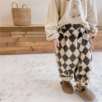 Thumbnail for RetroBloom – Confortable et ludique – Pantalon pour enfant à motif argyle