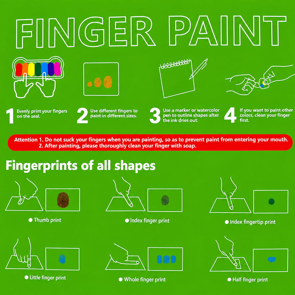 FingerArt – Créatif et coloré – Livre de peinture au doigt pour enfants