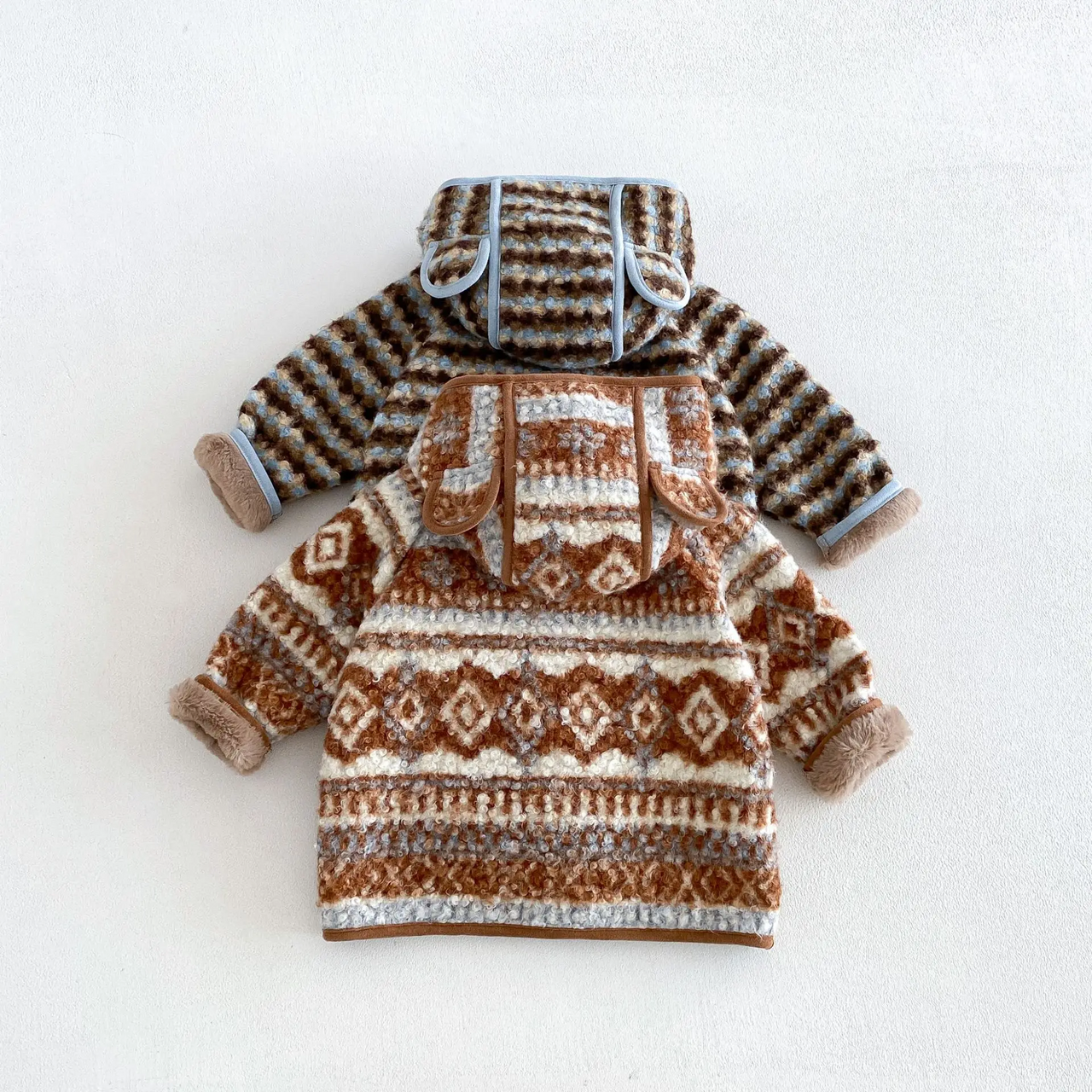 LittleWarm – Confortable et élégant – Manteau d'hiver au motif Fair Isle