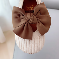 Thumbnail for SweetBow – Mignon et pratique – Chaussons de bébé tricotés avec un nœud papillon