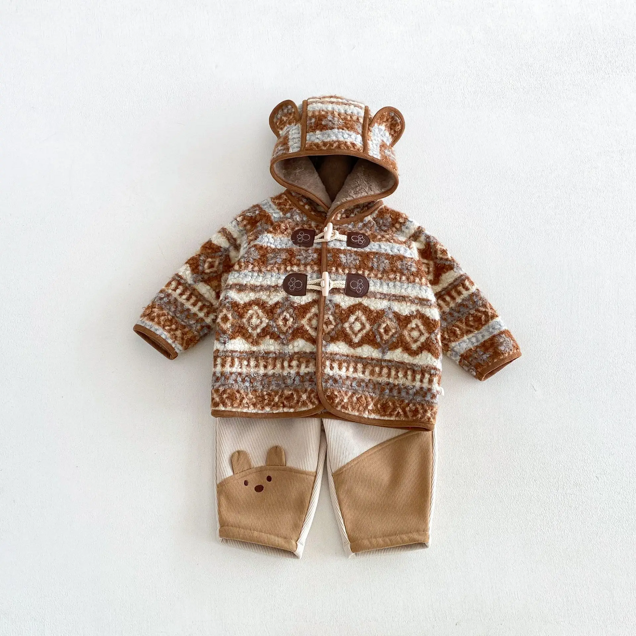 LittleWarm – Confortable et élégant – Manteau d'hiver au motif Fair Isle