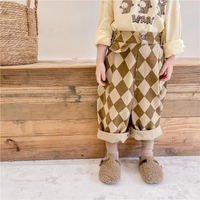 Thumbnail for RetroBloom – Confortable et ludique – Pantalon pour enfant à motif argyle