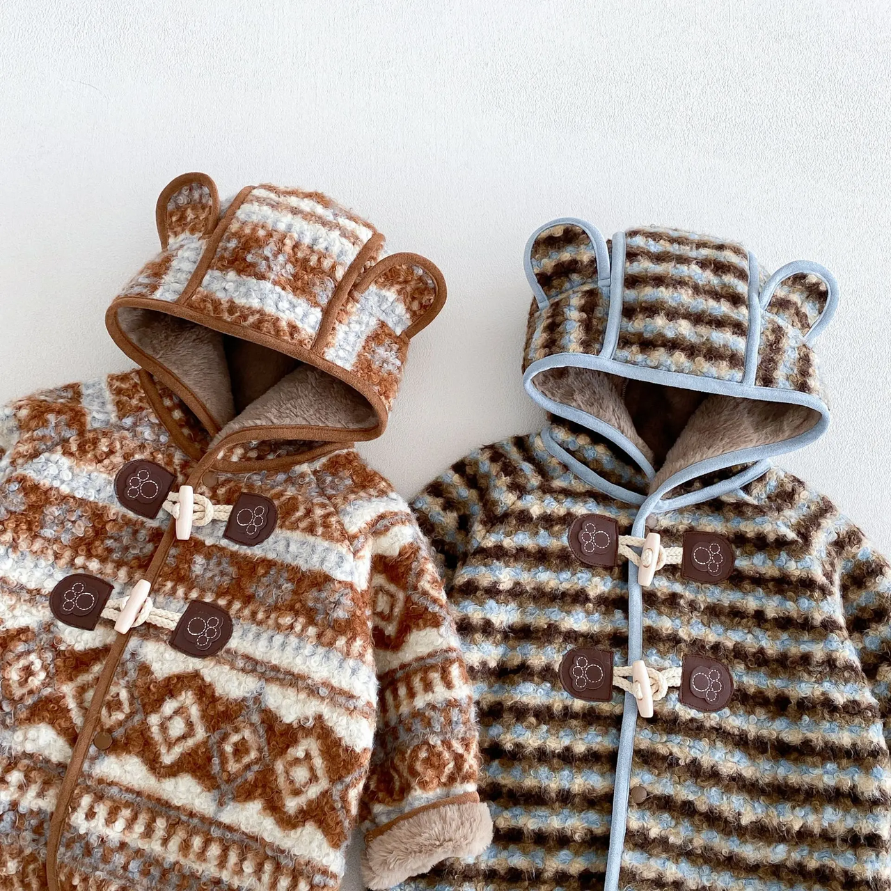 LittleWarm – Confortable et élégant – Manteau d'hiver au motif Fair Isle