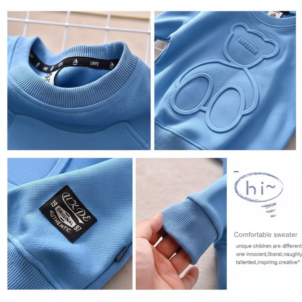 LittleCloud – Confortable et douillet – Pull avec motif d'ours en 3D