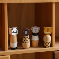 Thumbnail for WoodyFriends – Motricité et plaisir – Jouets empilables en bois en forme d'animaux