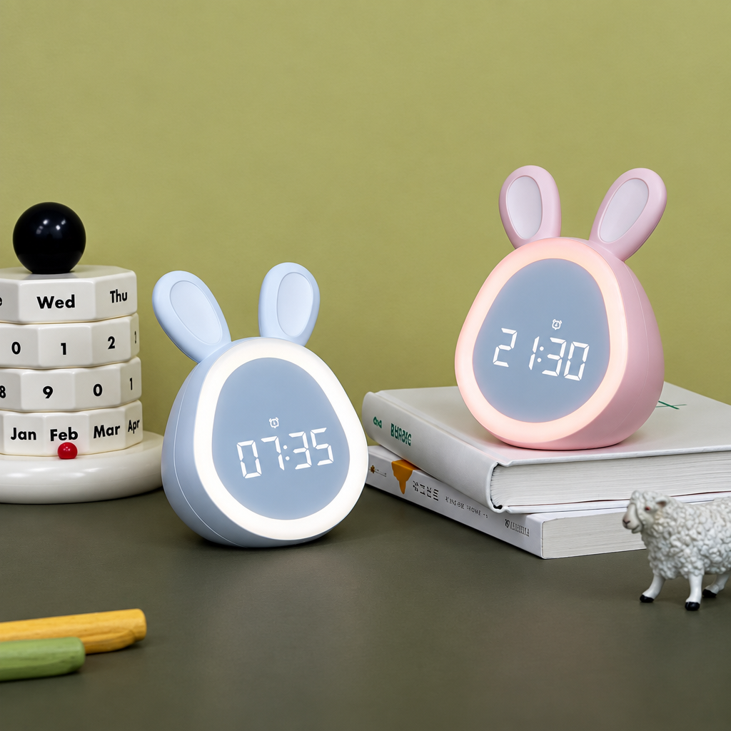 BunnyGlow – Mignon et pratique – Réveil numérique pour enfants avec veilleuse