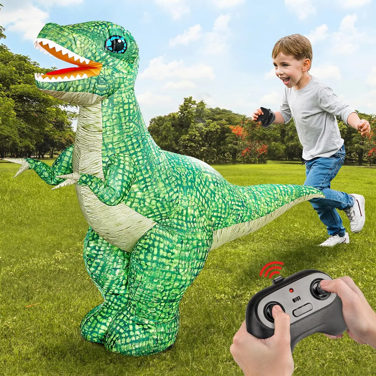 MegaDino – Aventure et interactivité – Dinosaure gonflable télécommandé