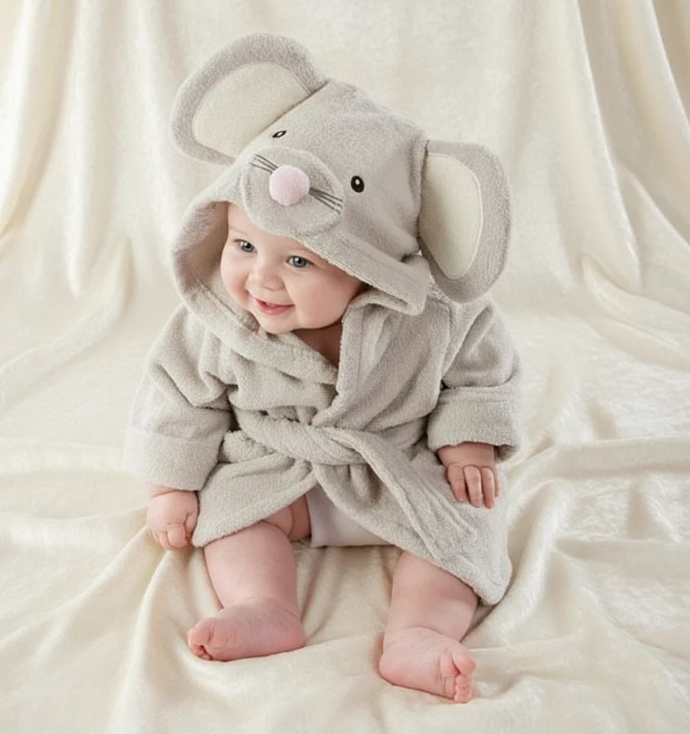 CozyNest – Doux et absorbant – Peignoir avec motif animalier