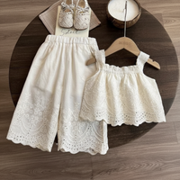 Thumbnail for TinyLuxe – Ensemble d'été composé d'un haut en dentelle et d'un pantalon à jambes larges
