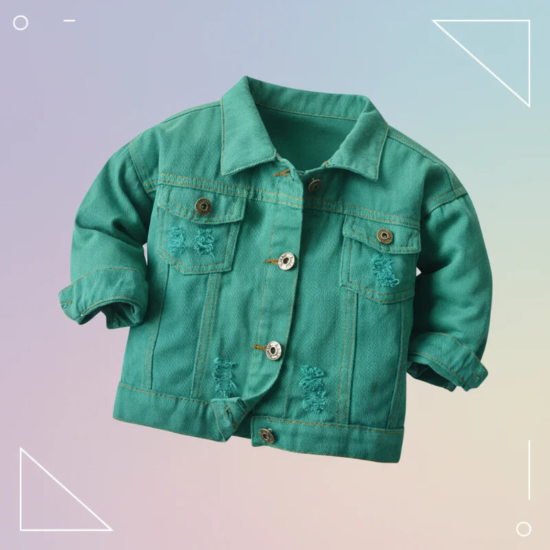 Candy Color Veste en jean – Veste en jean légère pour enfants