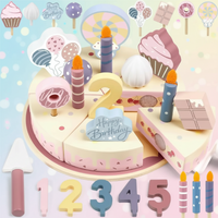 Thumbnail for Wooden Cake Cutting Toy – Créativité et jeux de rôle – Gâteau d'anniversaire en bois