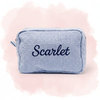 Thumbnail for Striped Name Pouch – Personnalisée et élégante – Trousse à maquillage